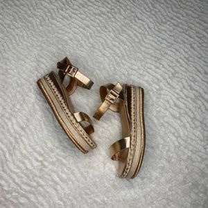 Gold Platform sandals never worn
